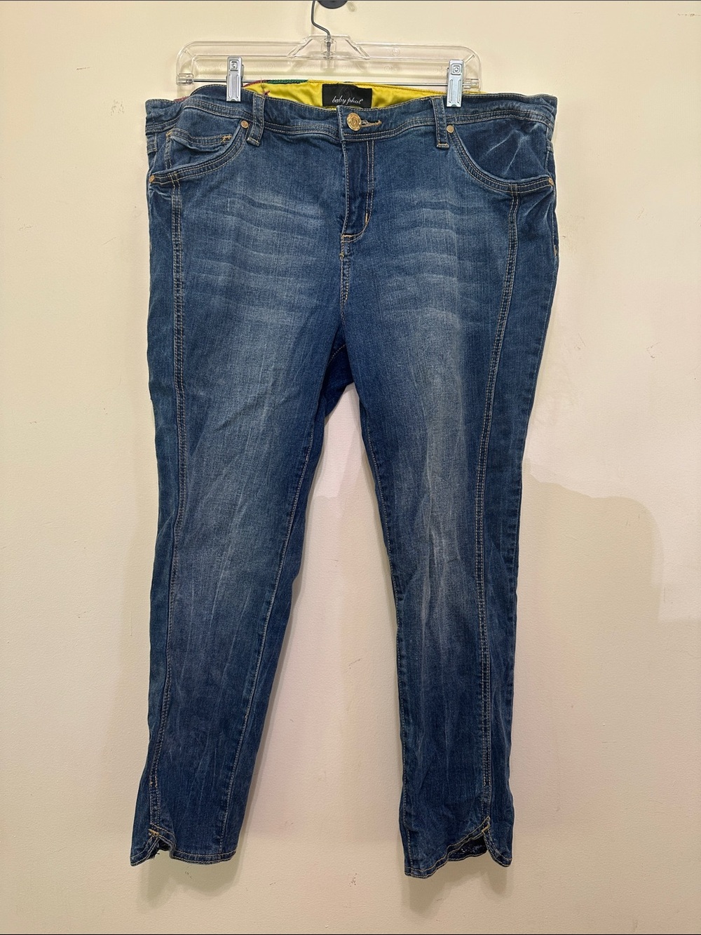 Baby Phat Dark Blue Capri Jeans with Faint Whiskering